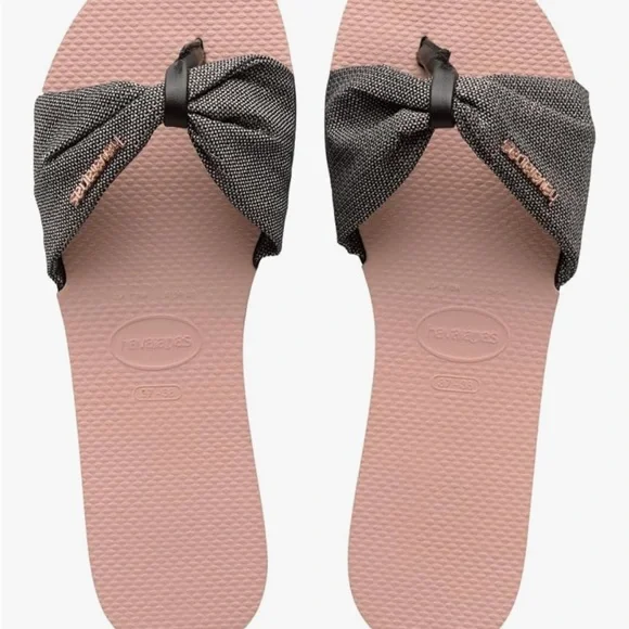 Havaianas Women's Sandals in Pink and Black - Picture 1 of 5
